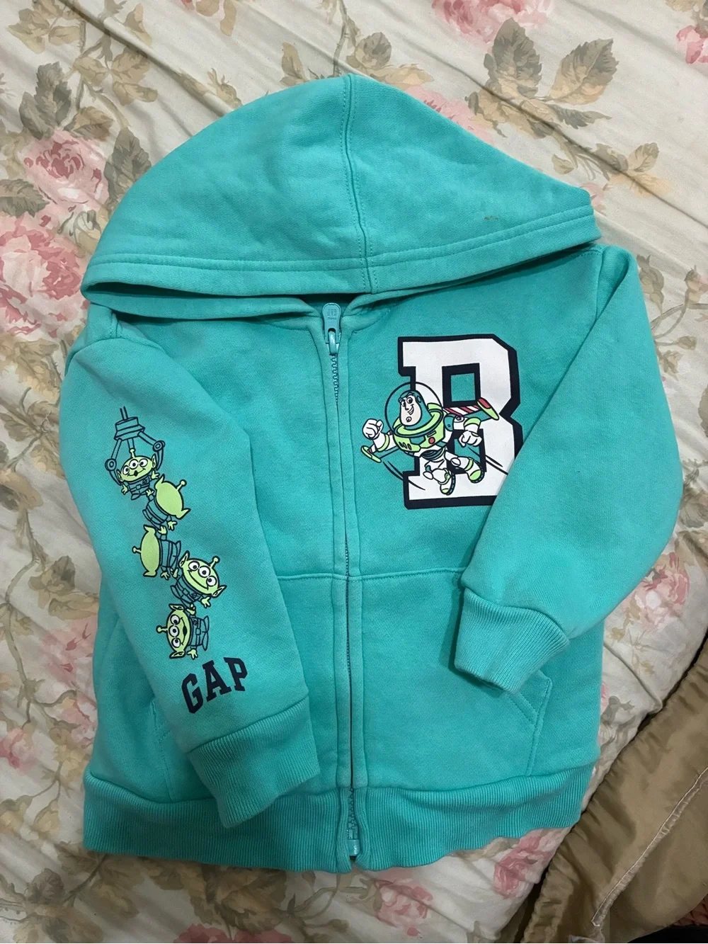 GAP Kids Teal Buzz Lightyear & Alien Zip Hoodie